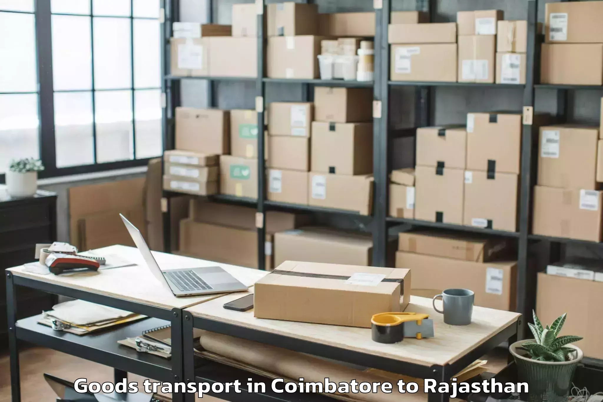 Easy Coimbatore to Jalor Goods Transport Booking